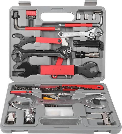 Bicycle Repair Tool Kit Zola 44 Pieces Plastic Steel 33x26 Cm Grey