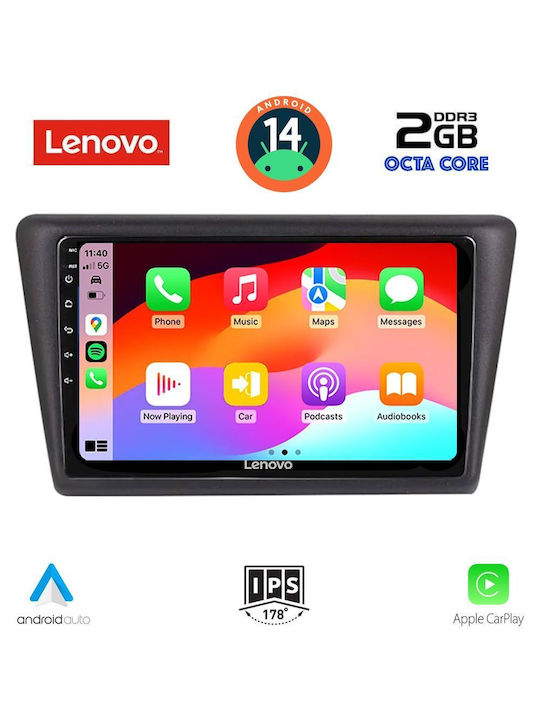 Lenovo Car Audio System for Skoda Rapid 2014> (Bluetooth/USB/WiFi/GPS) with Touch Screen 9"