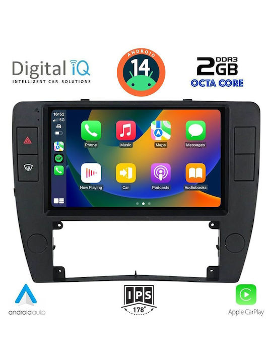 Digital IQ Car Audio System for Volkswagen Passat 2000-2005 (Bluetooth/USB/AUX/WiFi/GPS) with Touch Screen 9"