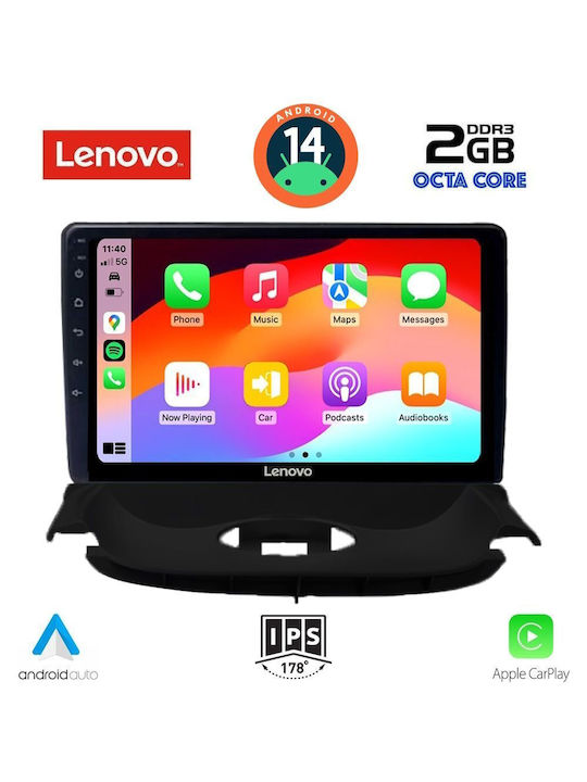 Lenovo Car Audio System for Peugeot 206 1998-2006 (Bluetooth/USB/AUX/WiFi/GPS) with Touch Screen 9"