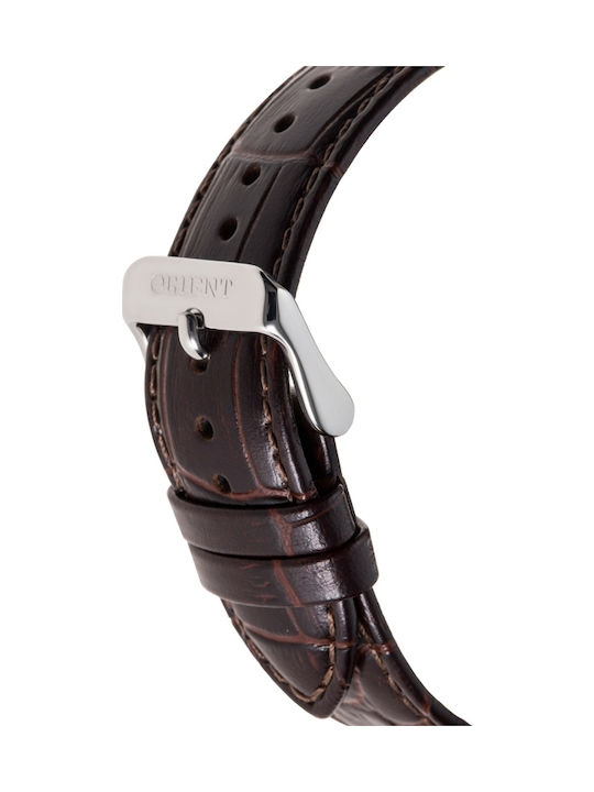 Orient Herrenuhr Automatisch mit Braun Lederarmband