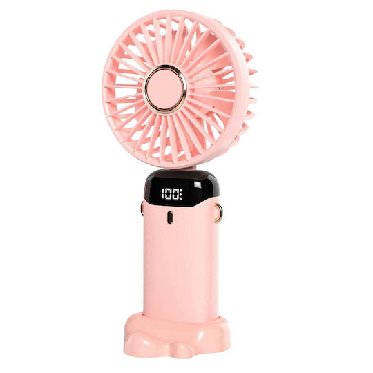 Ultra Portable Ventilator Aromatherapy Flippy 3 In 1 Handheld Desk Neck 5 Speed Levels Usb Charging 12h Autonomy Foldable Lcd Screen Pink