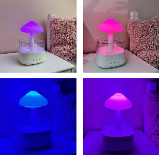 Mushroom-shaped Humidifier Zola Aroma Diffuser Rain Effect 6 Led Diodes 8 Color Changing Modes