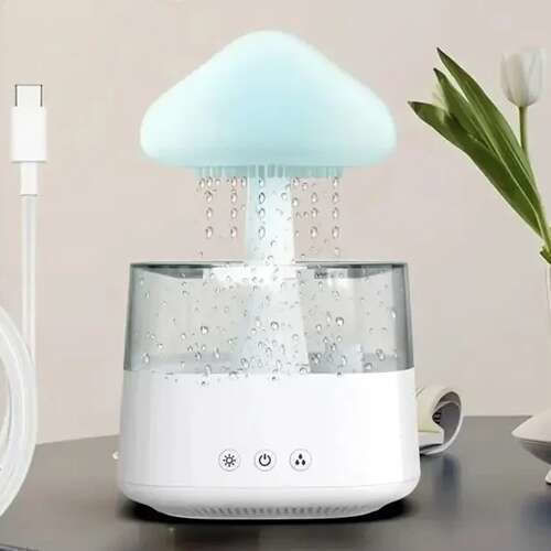 Mushroom-shaped Humidifier Zola Aroma Diffuser Rain Effect 6 Led Diodes 8 Color Changing Modes