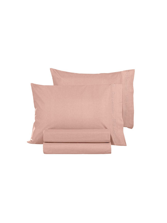 Guy Laroche Bettlaken Doppelter 200x265cm. Color Plus Coral