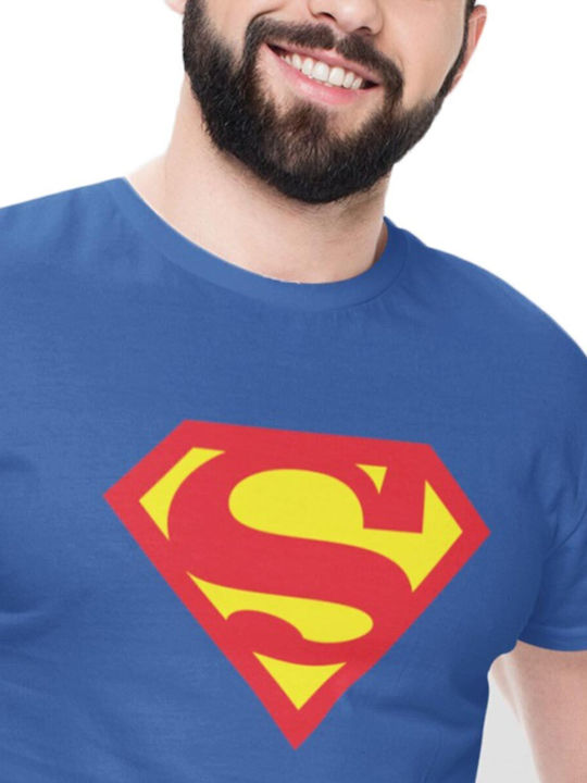 Cotton Division T-shirt Superman Μπλε Βαμβακερό