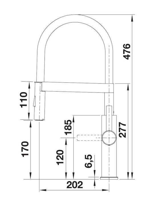 Blanco Sonea-s Flexo Kitchen Faucet Counter Gray