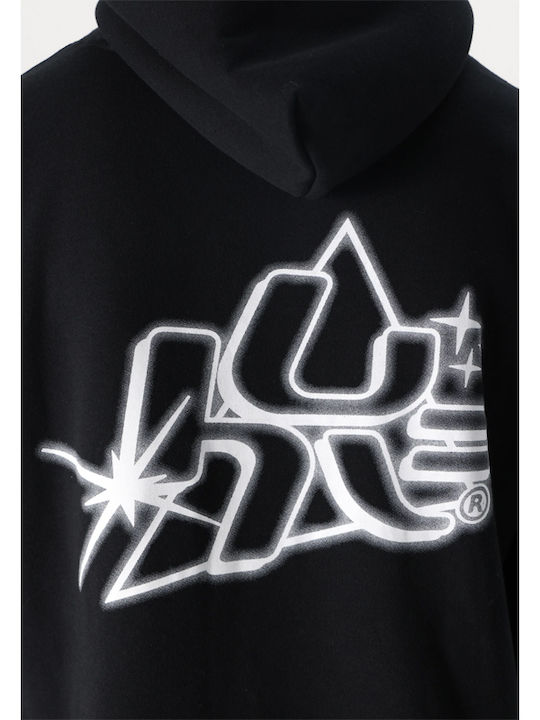 Glow Sweatshirt mit Kapuze Black