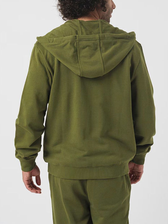 Hugo Men's Sweatshirt Jacket with Hood GREEN