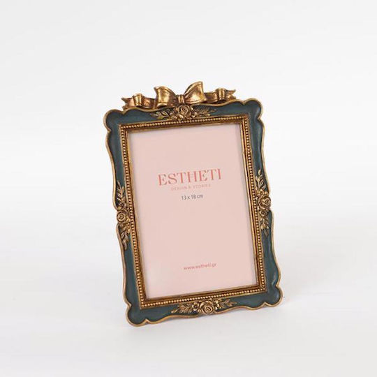 Estheti Home Κορνίζα Resin Χρυσή Πράσινη 13x18cm 756-12018