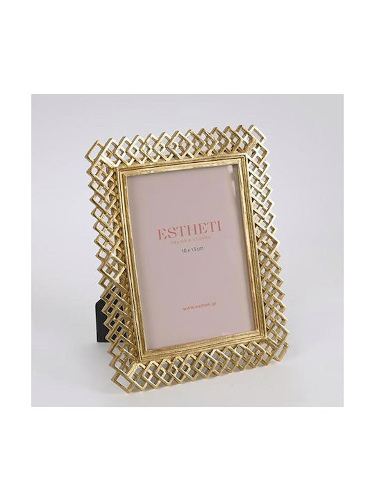 Estheti Home Resin Frame Gold Mesh 10x15cm 16.7x1.3x21.8cm 756-12070