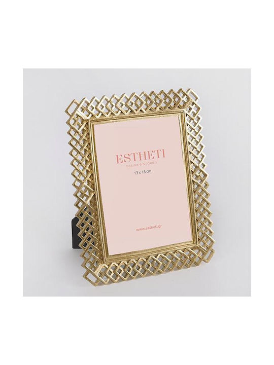 Estheti Home Resin Frame Gold Mesh 13x18cm 756-12022