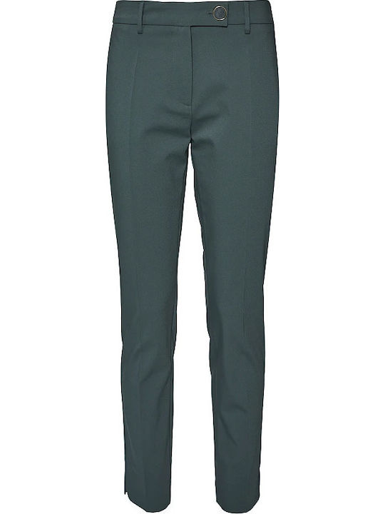 Damen Hoch tailliert Stoff Hose Grün