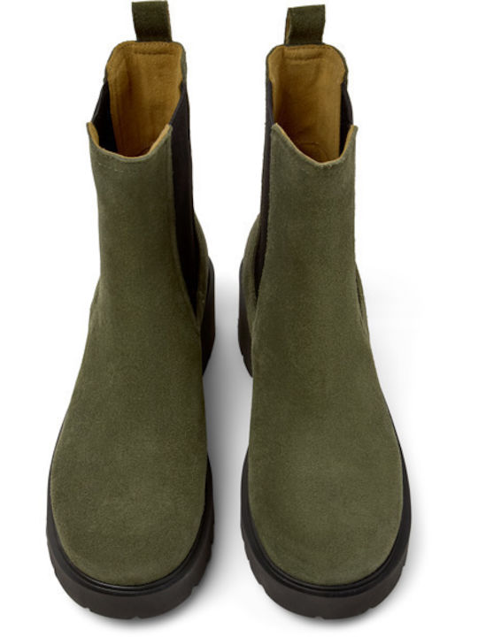 Camper Milah Leather Women's Ankle Boots Green