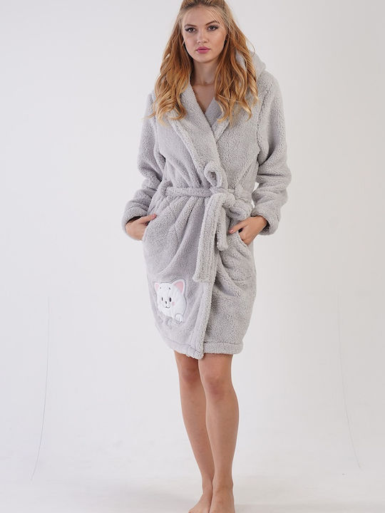 Vienetta Secret Winter Women's Robe Γκρι - Grey