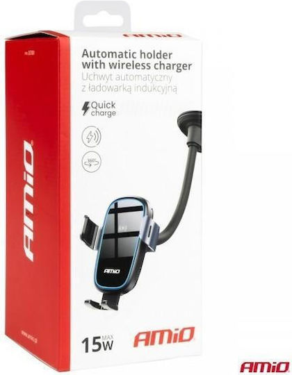 AMiO Suport Auto pentru Telefon cu magnet și Încărcare Wireless Neagră