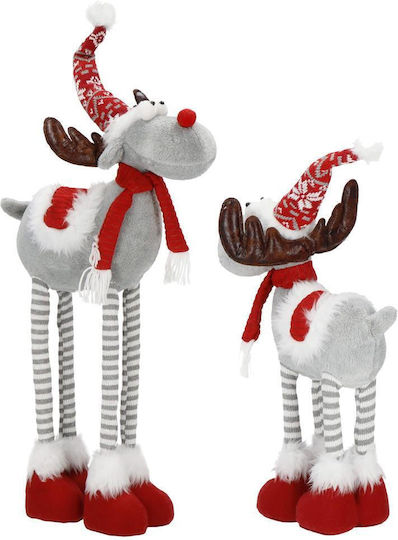 Beleuchtet Weihnachtliche Kunststoff Figur Rentier Gray