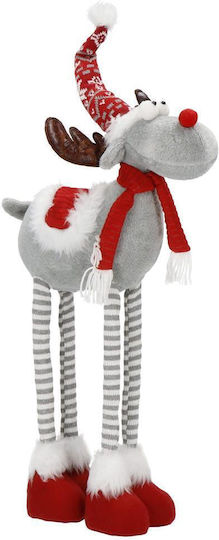 Beleuchtet Weihnachtliche Kunststoff Figur Rentier Gray
