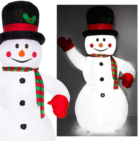 Illuminated Christmas Plastic Figure SNowman White Height 240cm 3pcs