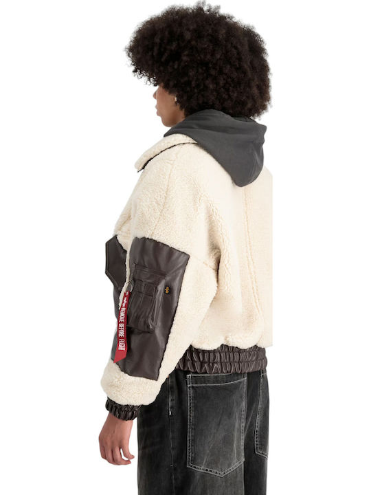 Kurz Damen Bomberjacke Weiß