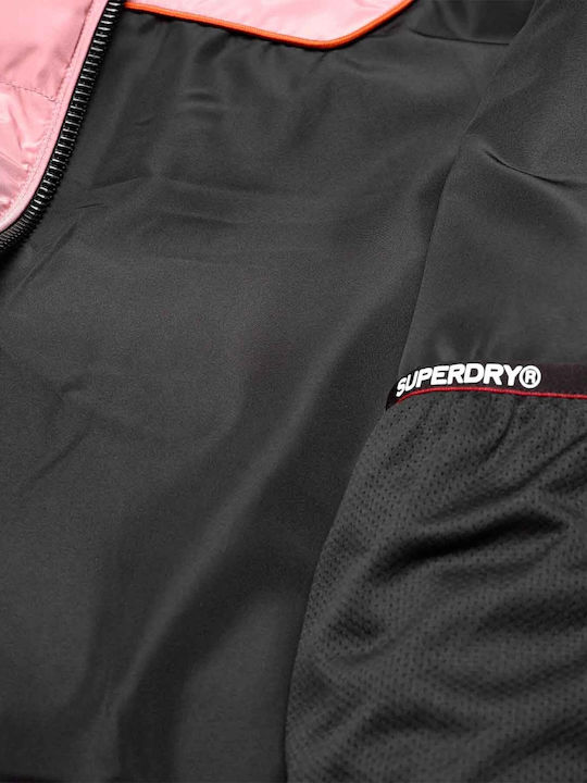 Women's Short Sports Jacket for Winter with Hood Pink