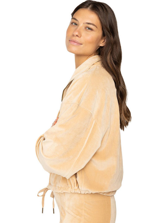 Coffee Time Women's Sweatshirt Jacket Khaki