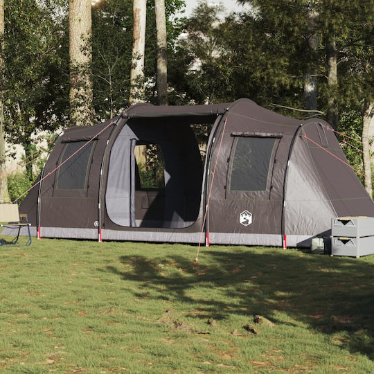 vidaXL Camping Tent Tunnel Brown for 4 People 472x245x192cm