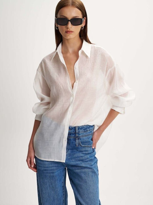 Ale - The Non Usual Casual Women's Long Sleeve Shirt White