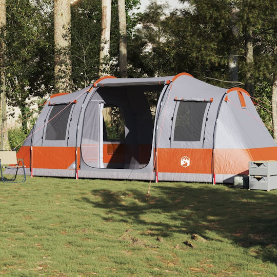 vidaXL Camping Tunnel Tent for 4 People Orange 472x245x192cm