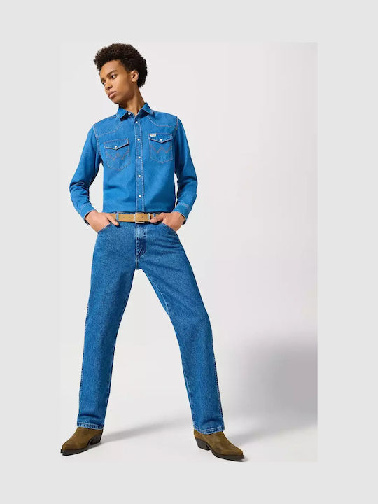 Men's Jeans Pants with Regular Straight Fit Stone Blue