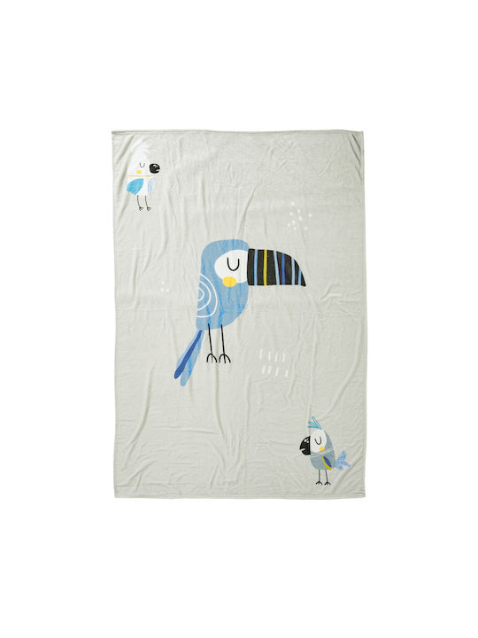 Das Home Κουβέρτα Αγκαλιάς & Λίκνου Baby Fun Line Fleece Μπλε Blue, Grey, Mint 80x110εκ.