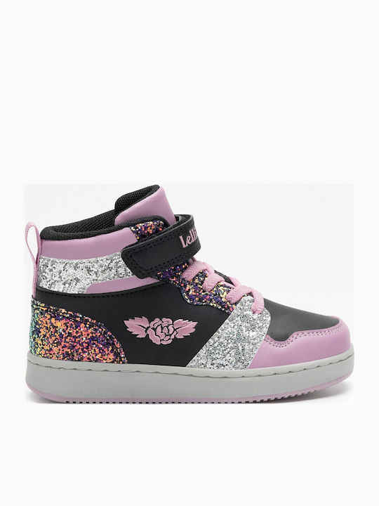 Gaia Παιδικά Sneakers High με Σκρατς Μαύρα