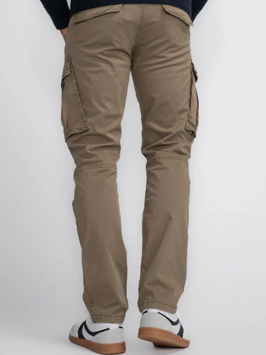 Trousers Cargo Elastic in Regular Fit Beige