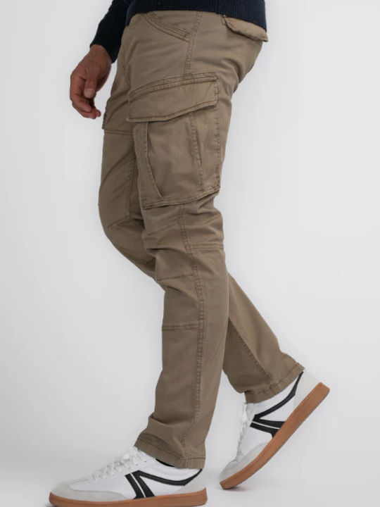 Trousers Cargo Elastic in Regular Fit Beige