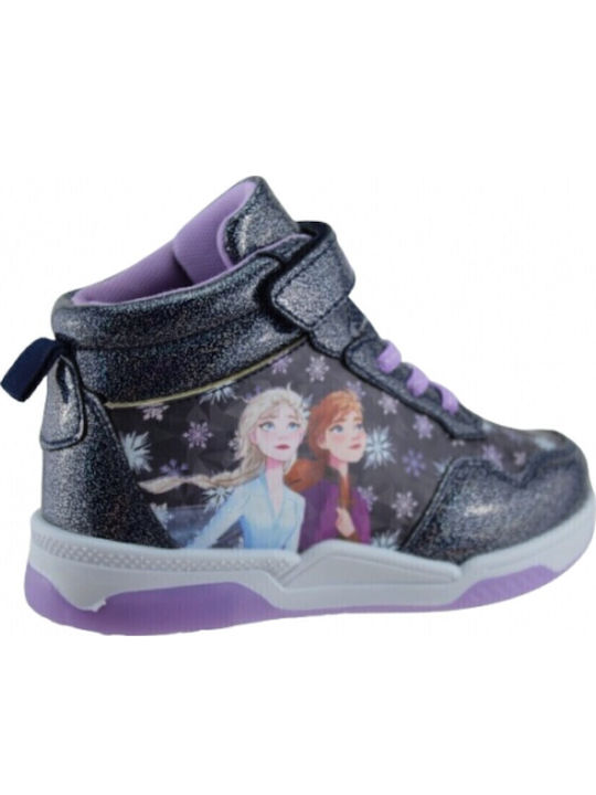 Frozen Încălțăminte sport Inalta pentru copii cu scai și lumini Albastre