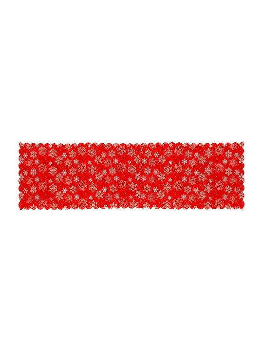 Weihnachtlich Tischtuch Stoff Rot L34xB187cm.