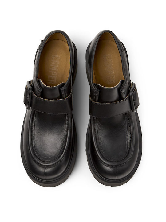 Camper Milah Leather Women's Moccasins in Black Color