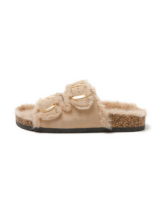 Jomix Winter Women's Slippers in Beige color