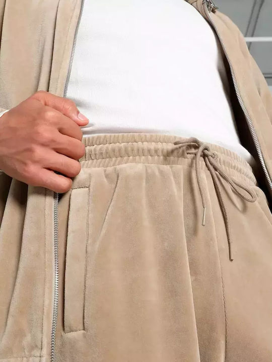 Football Sweatpants without Elastic Beige
