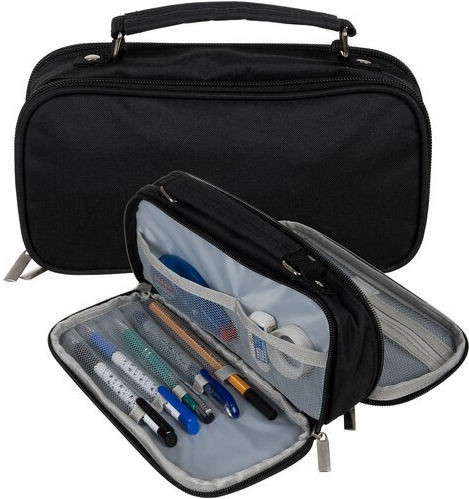 Pencil Case Full with 2 Compartments Black