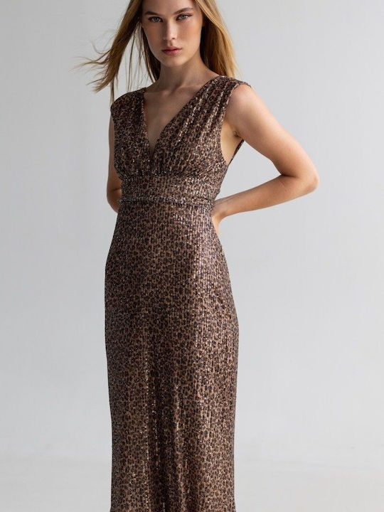 Pop & doll Maxi Evening Dress Brown