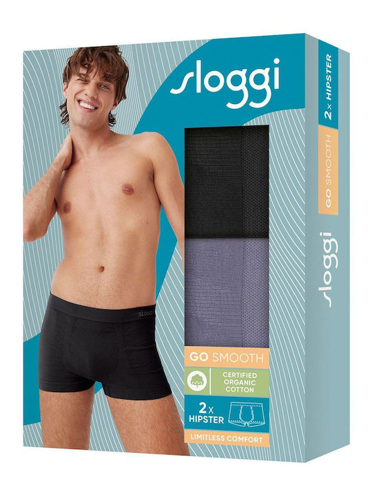 Ανδρικά Μποξεράκια Μαύρο-Γκρι με Σχέδια 2Pack