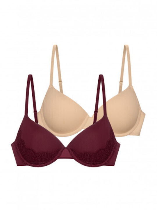Red, Beige Σουτιέν με Ελαφριά Ενίσχυση 2Pack