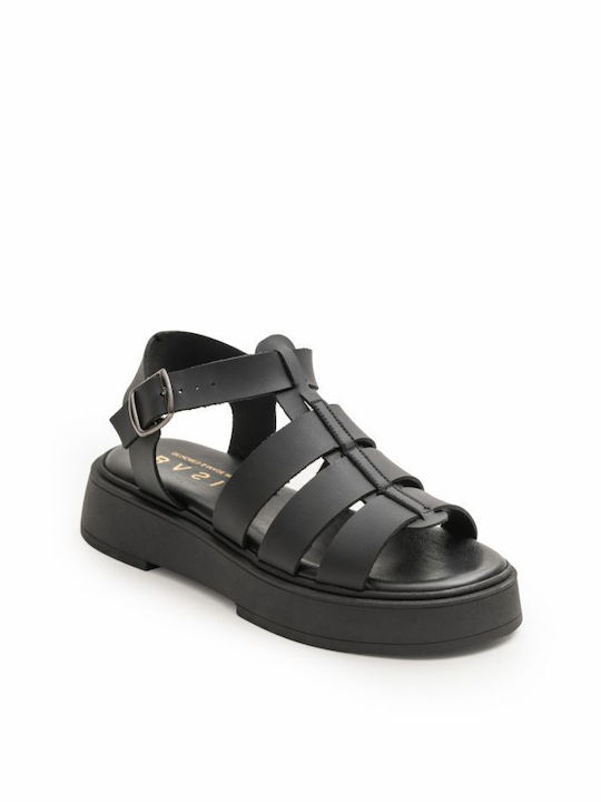 Basic Women's Flat Sandals Gladiator in Black Color