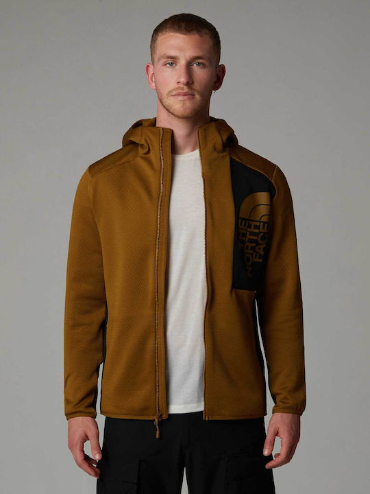 Sweatshirt Fleece with Hood Moss Green/TNF Black