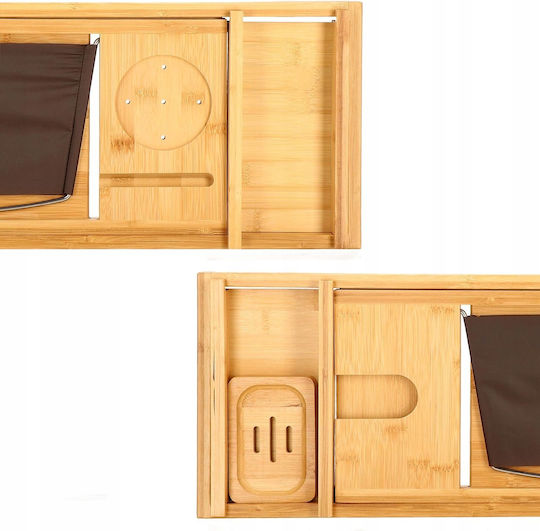 Dl Natural Bamboo Bathtub Tray Sersimo 1024 Extendable 75-110x23cm