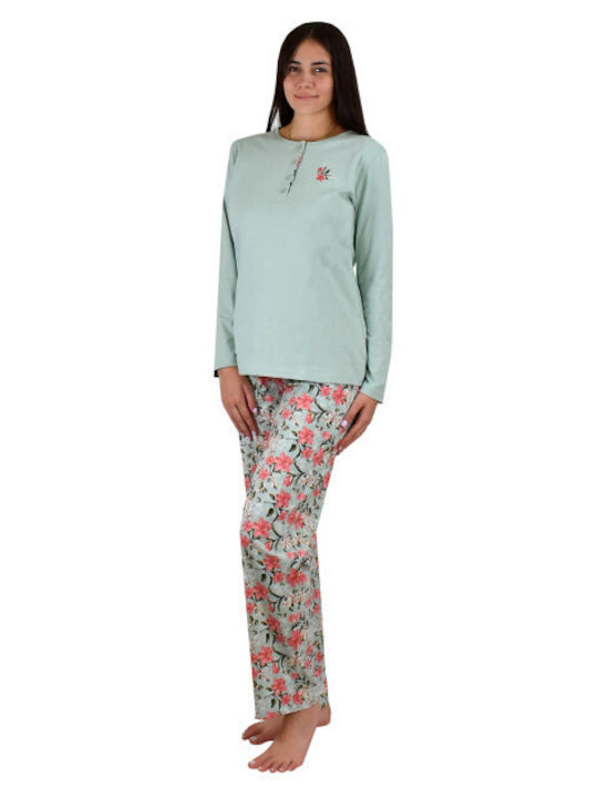 Poleren Winter Women's Pyjama Set Green