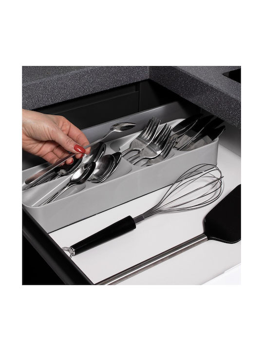 Tăvi Pentru Tacâmuri De Sertar Din Plastic 40x11x5.5cm Gri