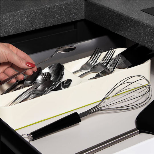 Tăvi Pentru Tacâmuri De Sertar Din Plastic 40x11x5.5cm Albă