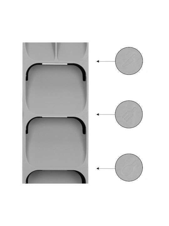 Tăvi Pentru Tacâmuri De Sertar Din Plastic 40x11x5.5cm Gri